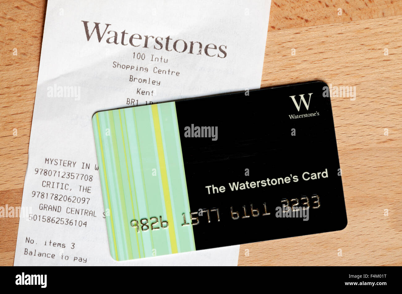 A Waterstone's bookshop loyalty card. Stock Photo