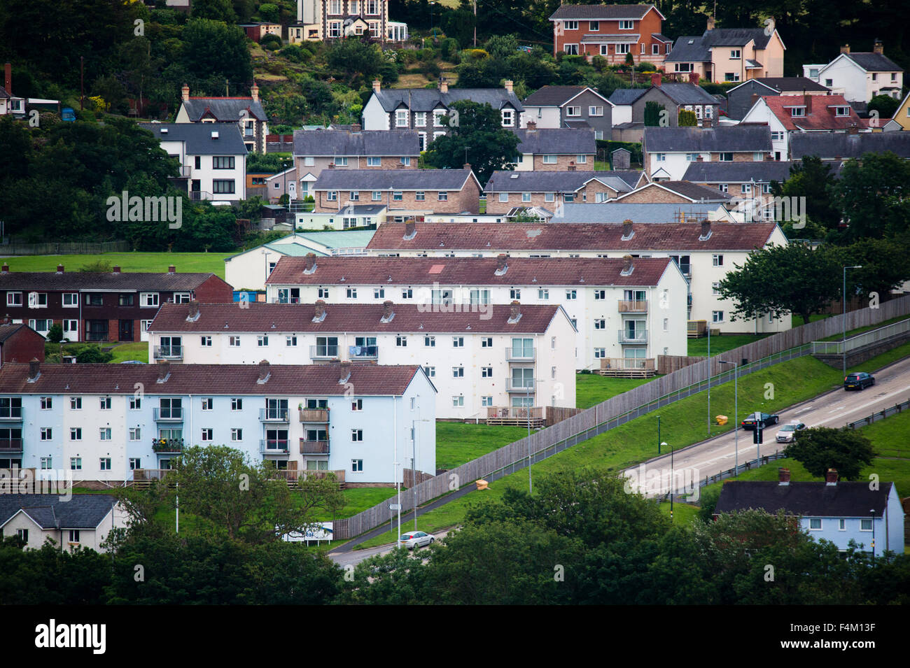 Social housing housing association and council houses and blocks of