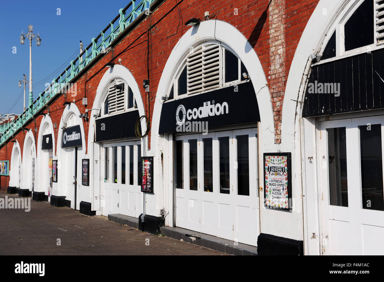 The Coalition and bars on Brighton seafront UK Stock Photo