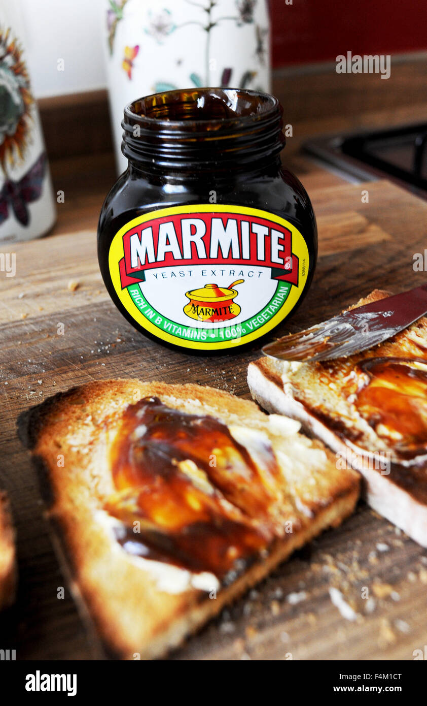 Marmite on toast love it or hate it famous British spread made of yeast  extract Stock Photo - Alamy