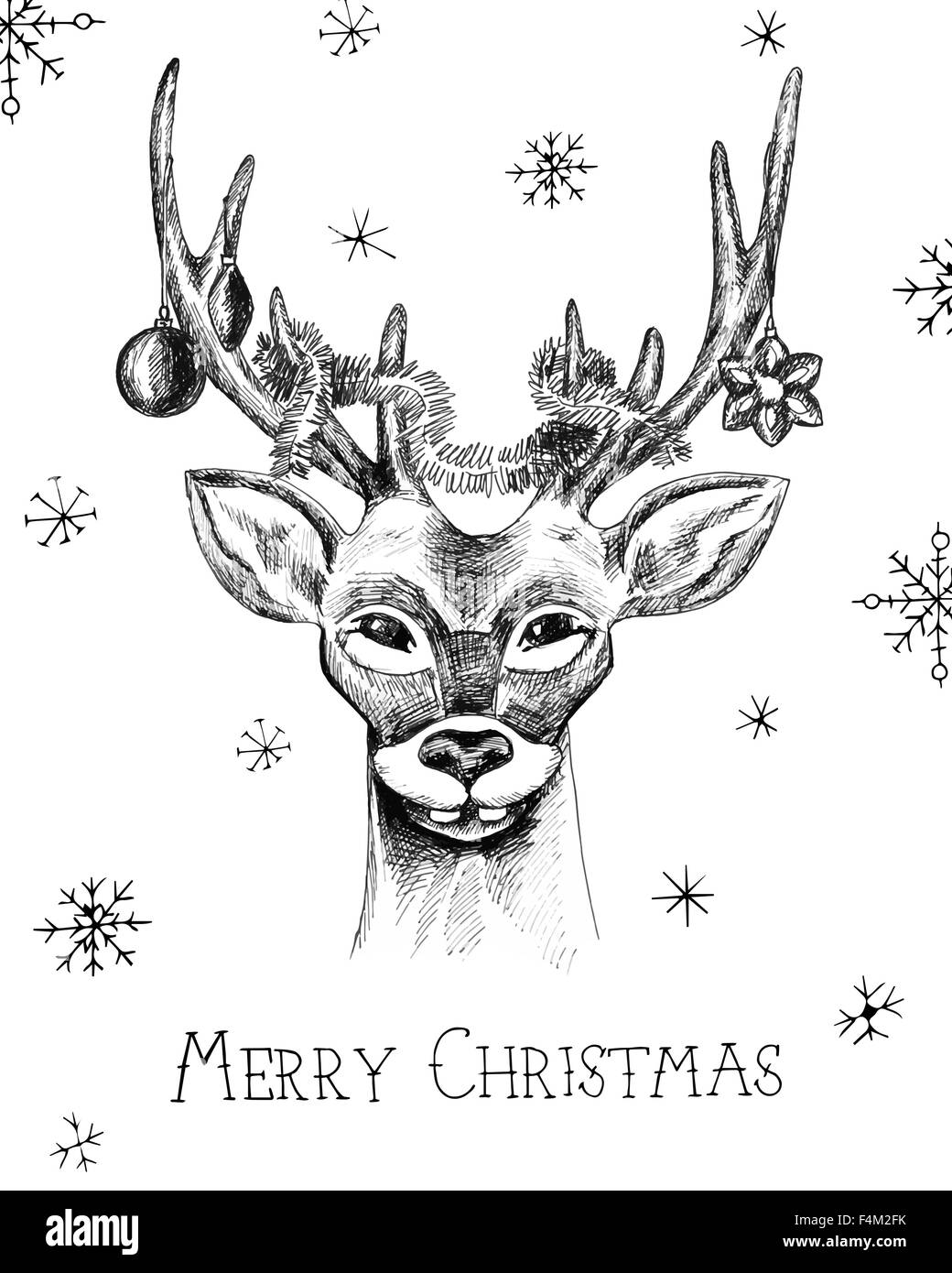 Hand drawn Christmas card Stock Vector Image & Art Alamy