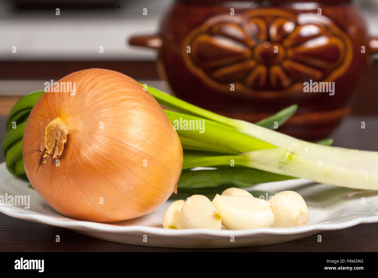 Onion with garlic Stock Photo Alamy
