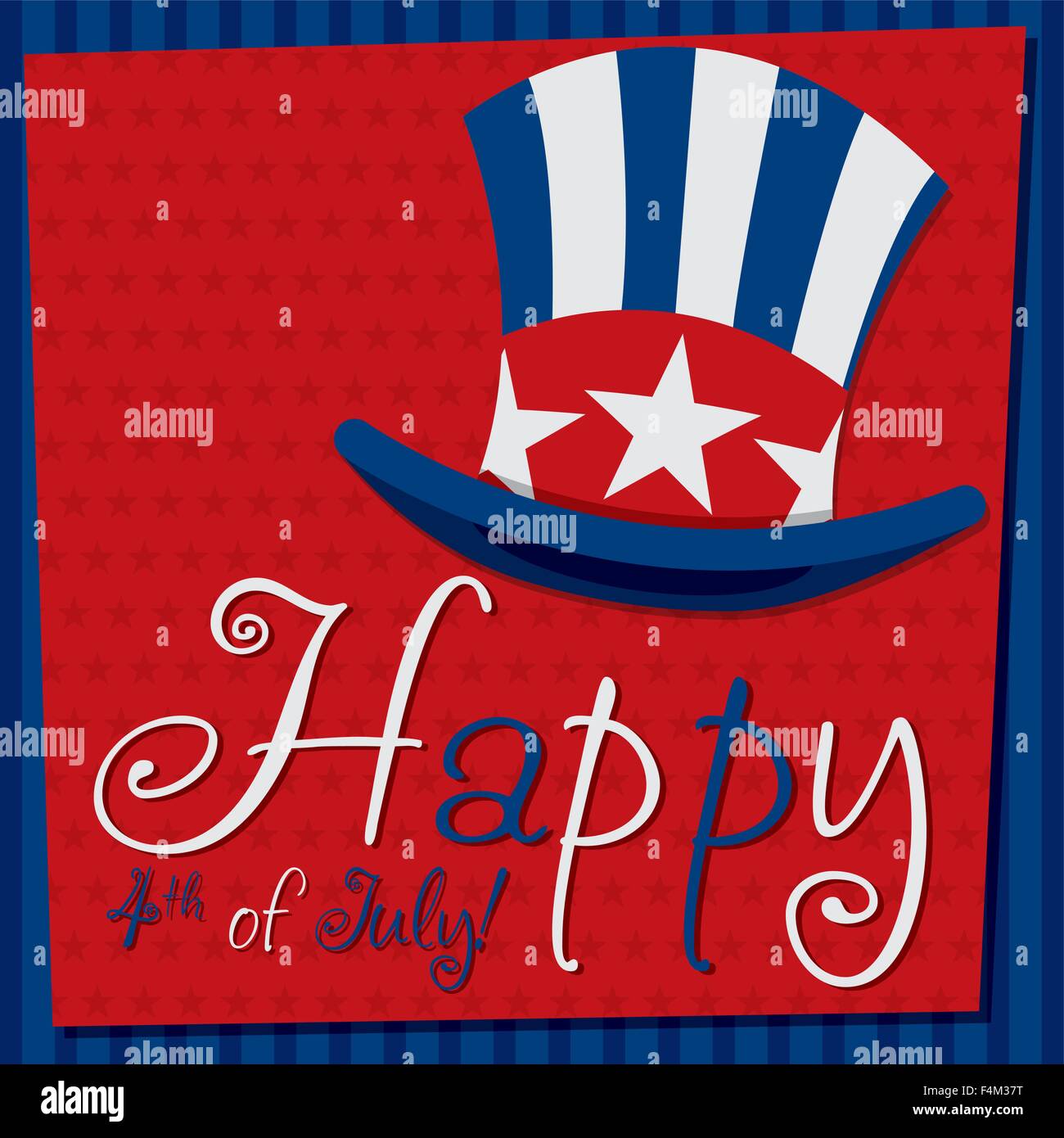 Patriotic Uncle Sam hat 4th of July card in vector format Stock Vector ...