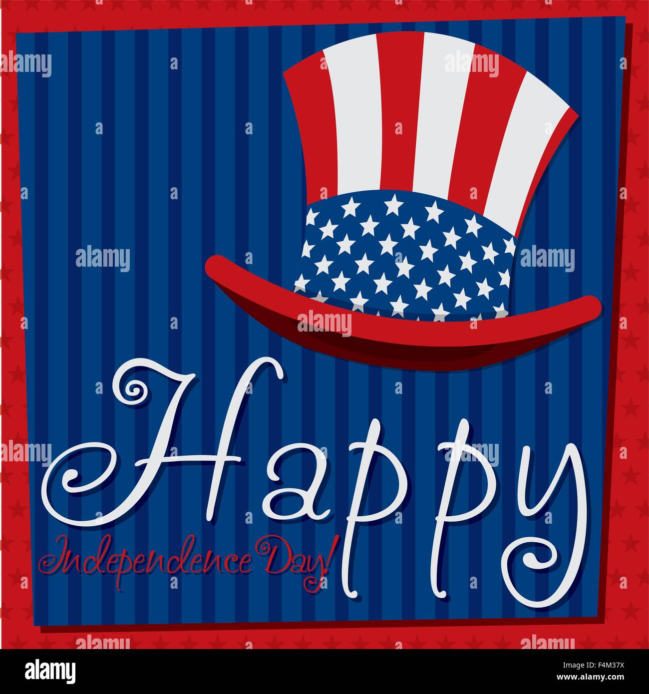 Patriotic Uncle Sam hat 4th of July card in vector format Stock Vector ...