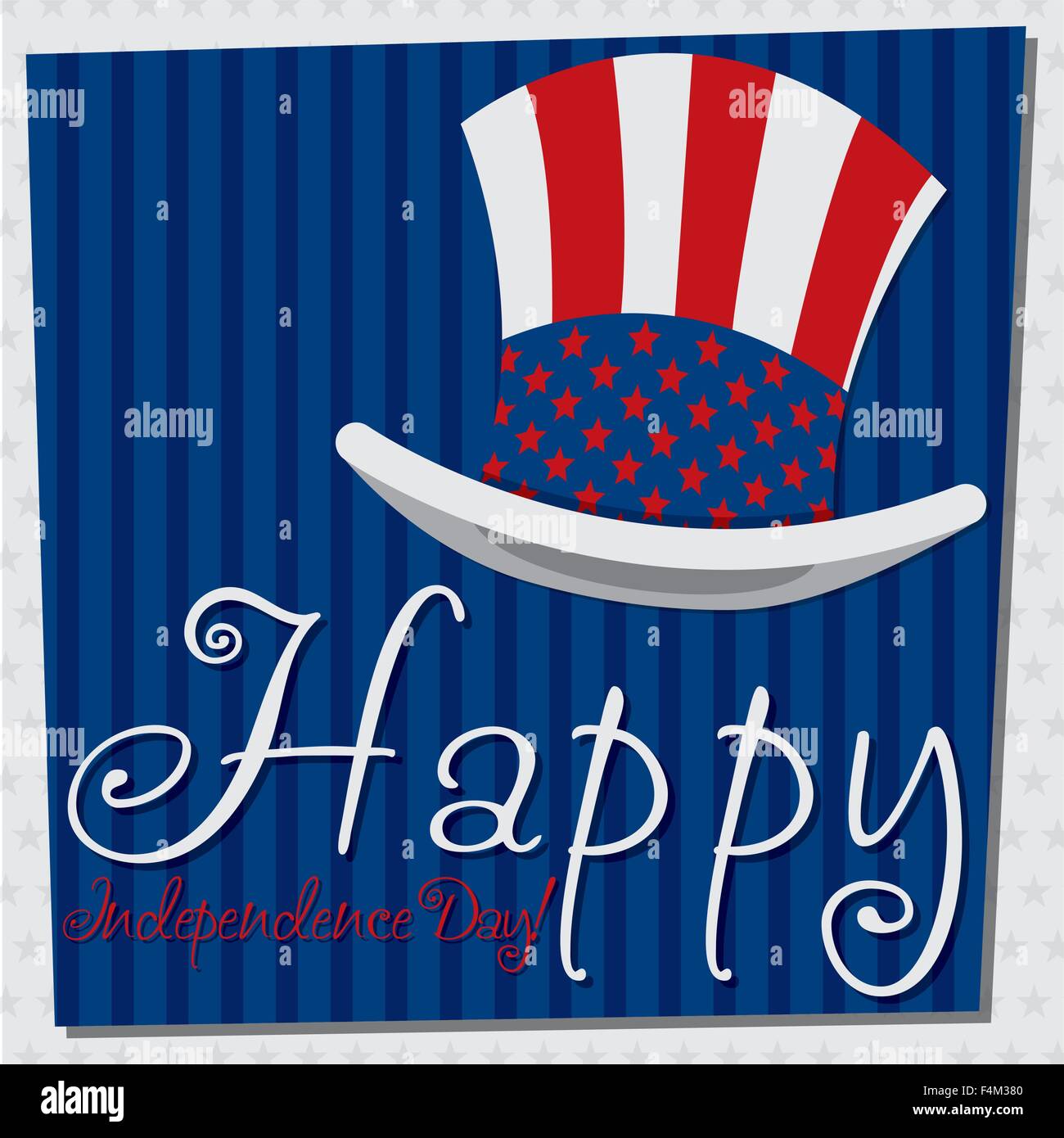 Patriotic Uncle Sam hat 4th of July card in vector format Stock Vector ...