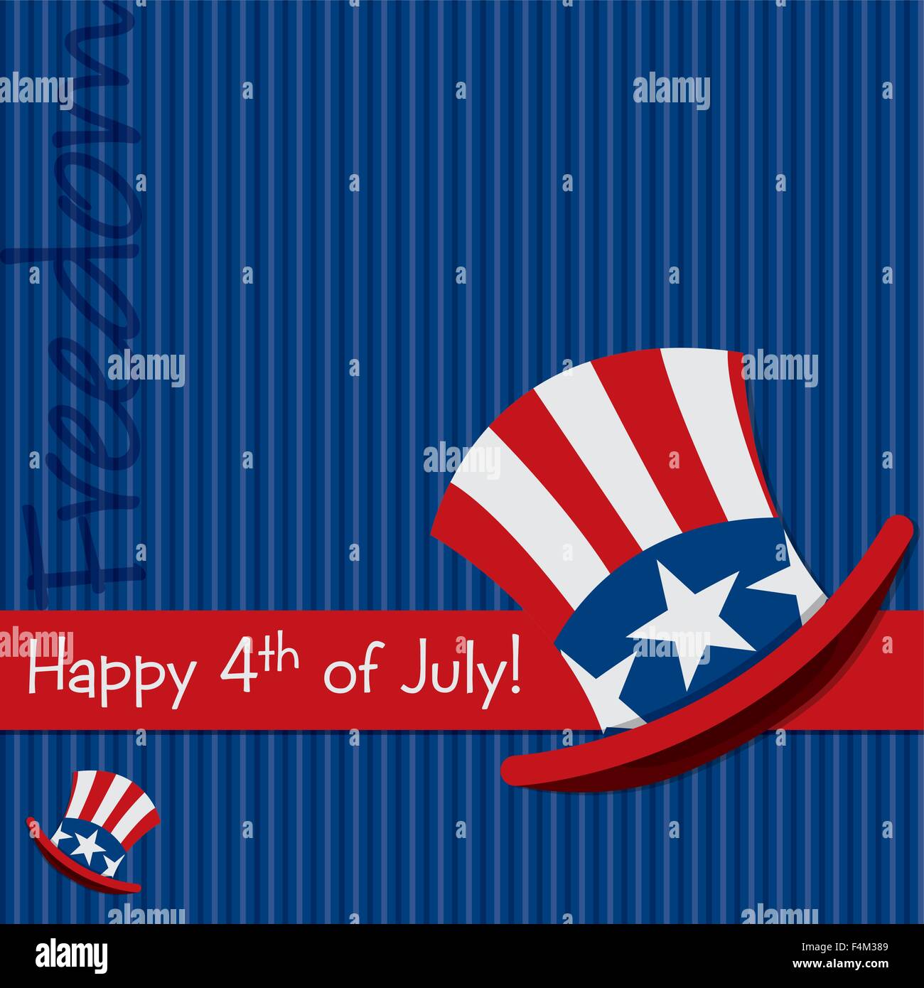 Patriotic Uncle Sam hat 4th of July card in vector format Stock Vector ...