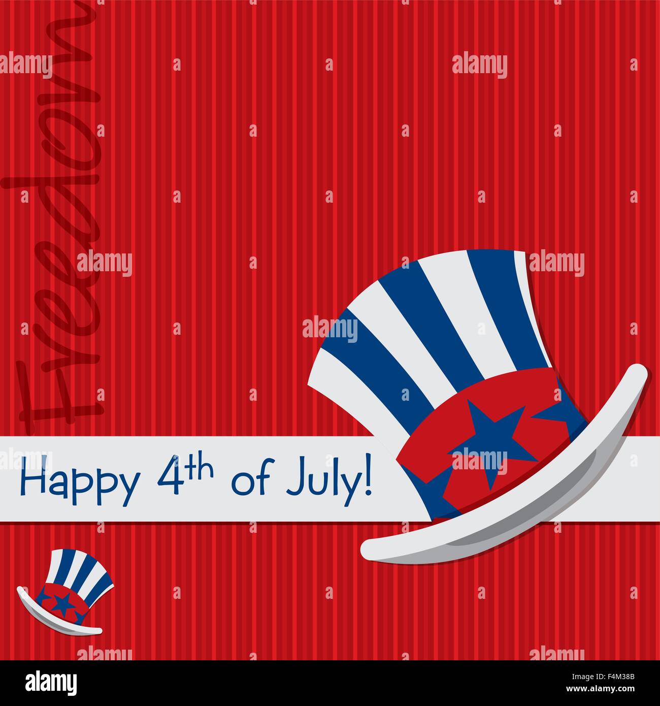 Patriotic Uncle Sam hat 4th of July card in vector format Stock Vector ...