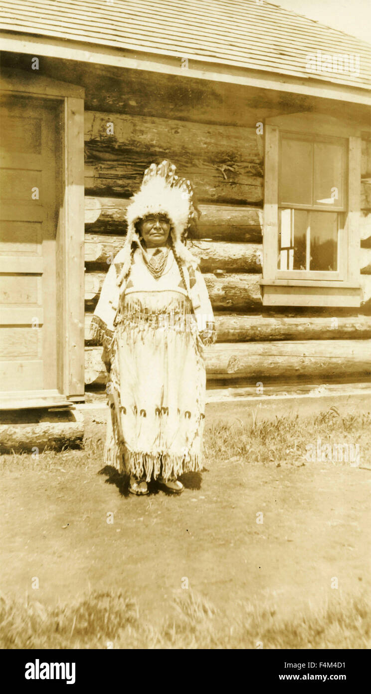 Native American Indian Woman, Canada Stock Photo