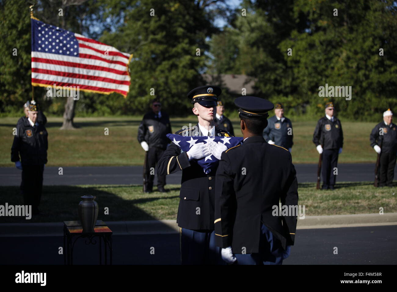 Honor guard folds the flag Stock Photo Alamy