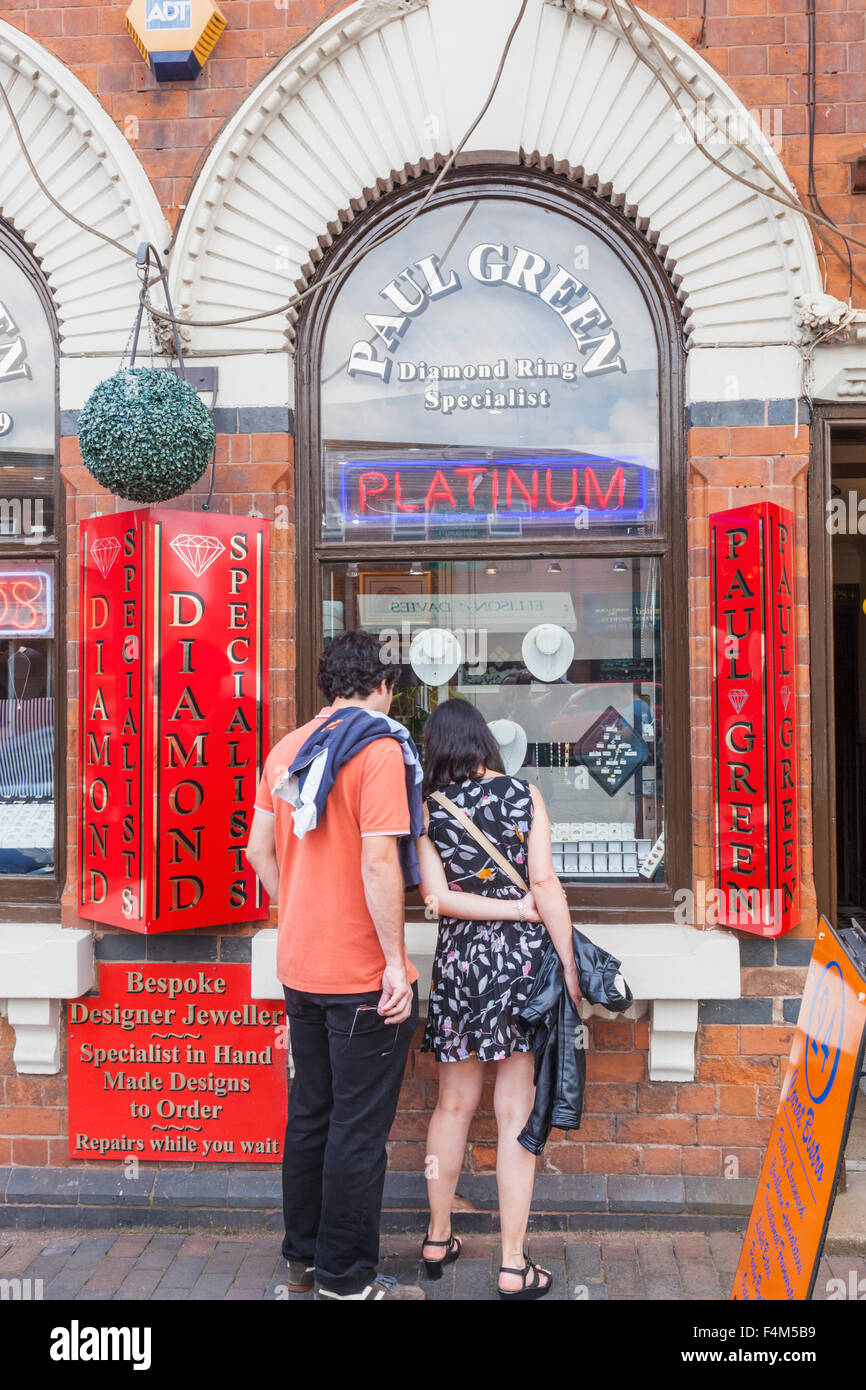 England, West Midlands, Birmingham, The Jewellery Quarter, Jewellery Shop Windows Stock Photo