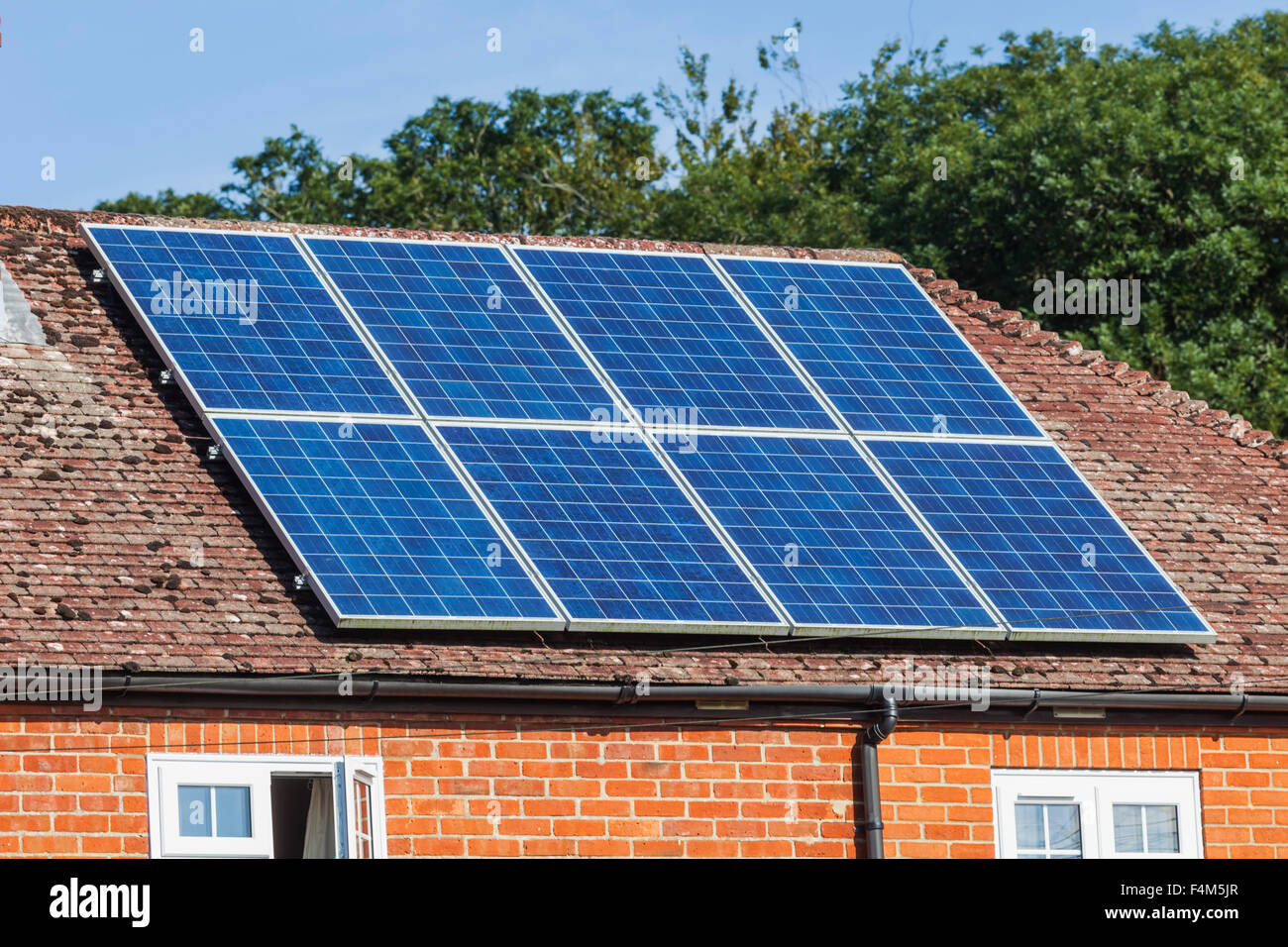 England, Hampshire, Rooftop Solar Panels Stock Photo Alamy