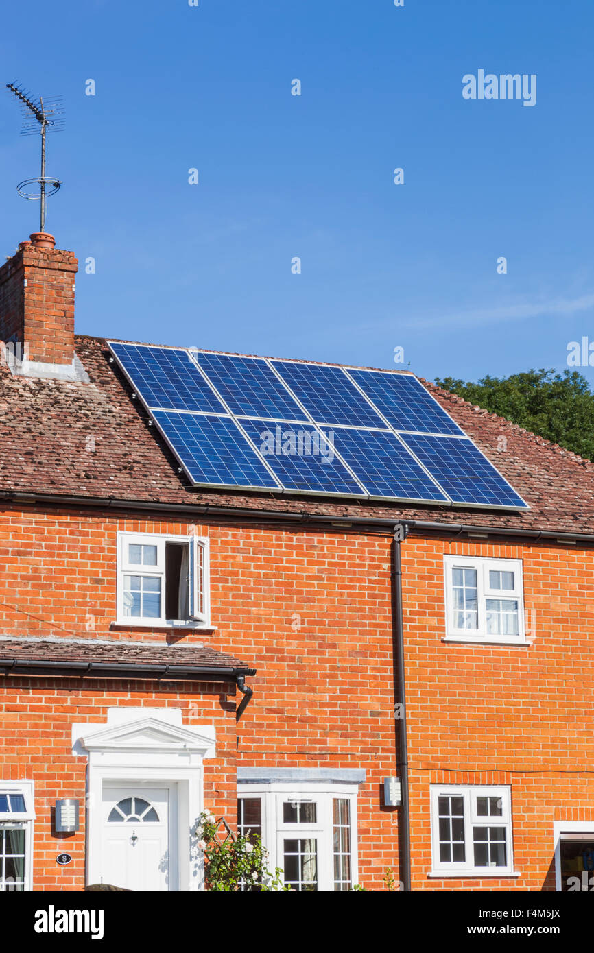 England, Hampshire, Rooftop Solar Panels Stock Photo Alamy
