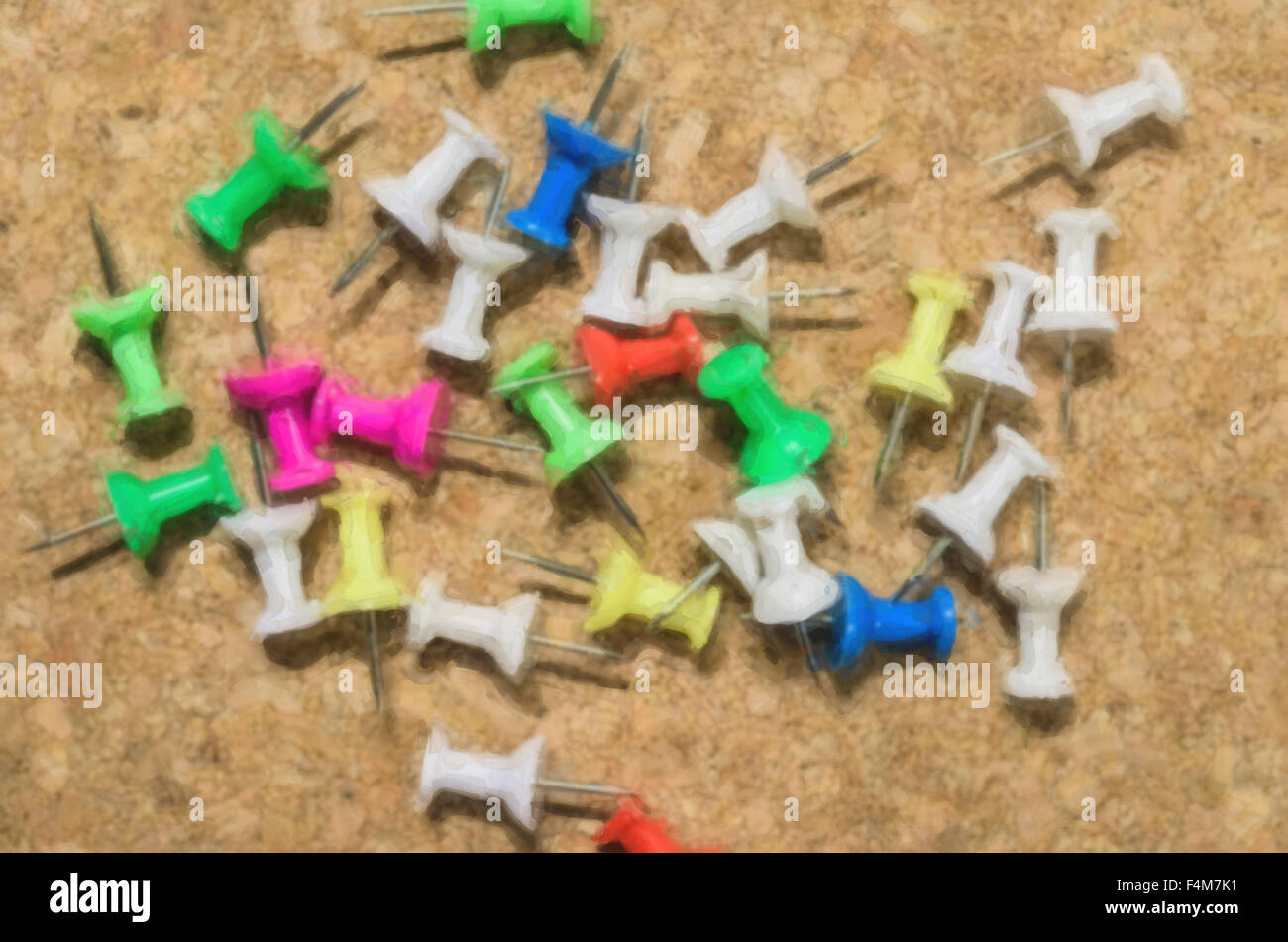 colored pins on a cork board illustration backgrounds Stock Photo Alamy