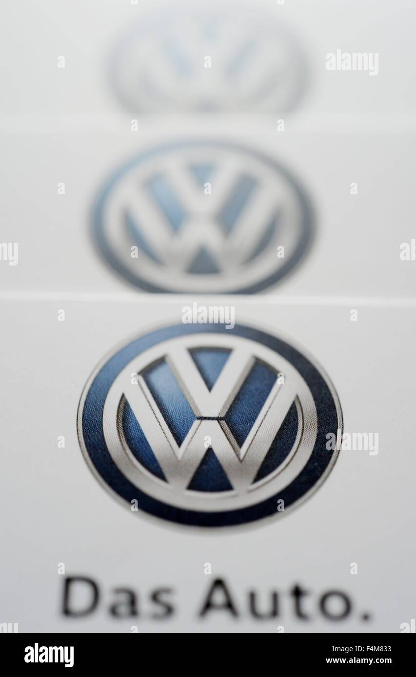 VW logos, Germany, city of Osterode, 20. October 2015. Photo: Frank May Stock Photo