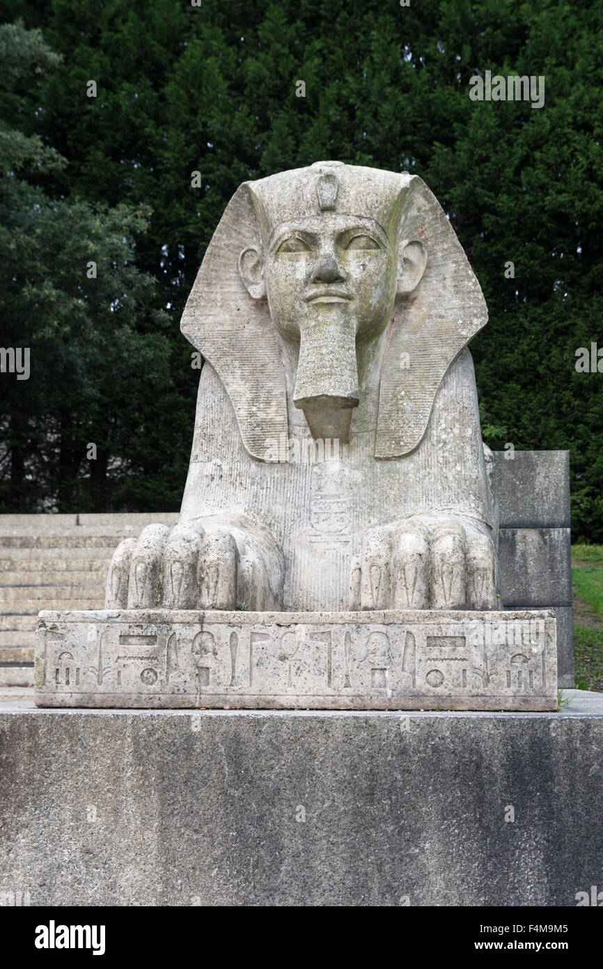 Egyptian sphinx in Crystal Palace Park, London. Stock Photo