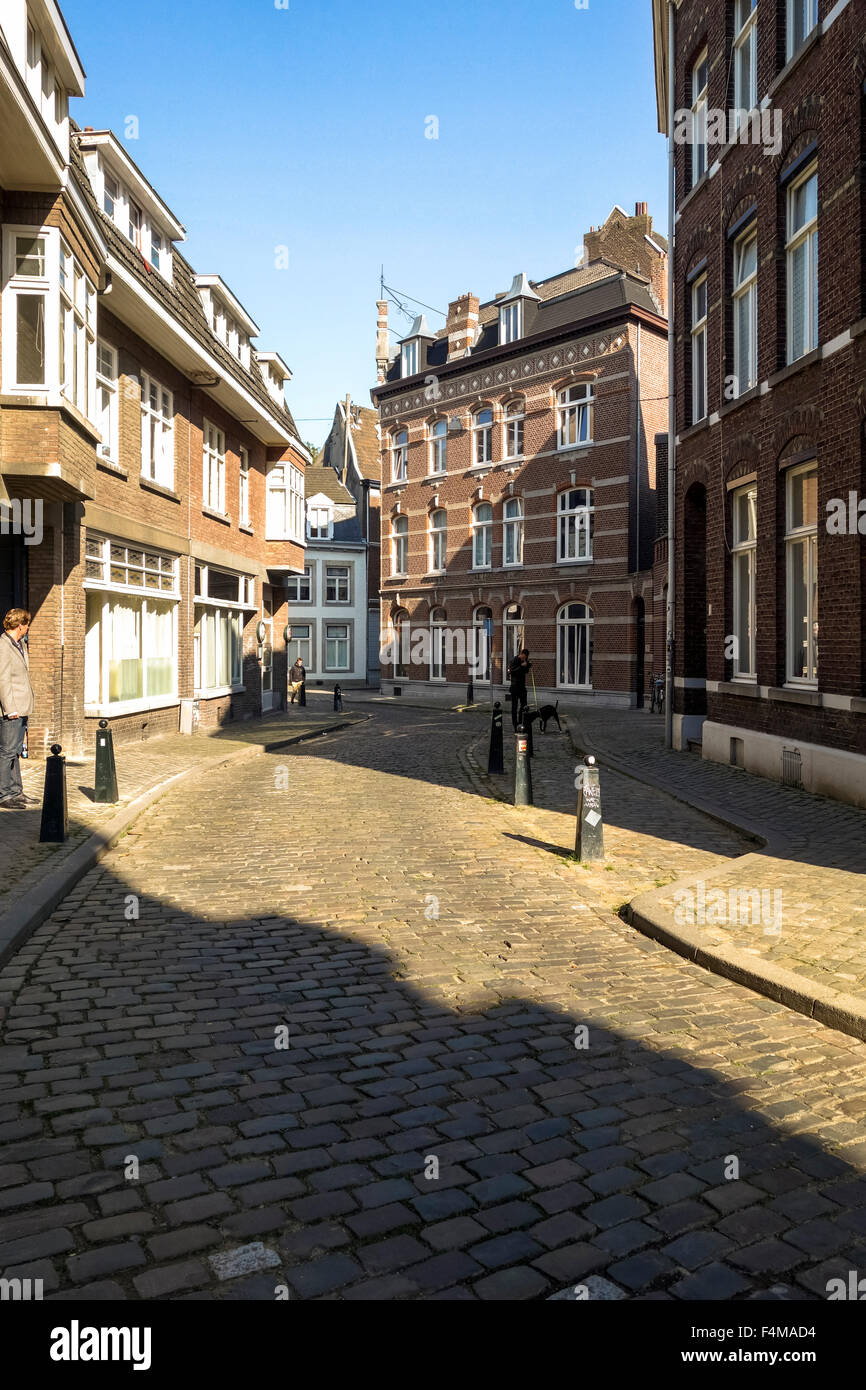 Old classic houses typical dutch in the Maastricht center, Achter de