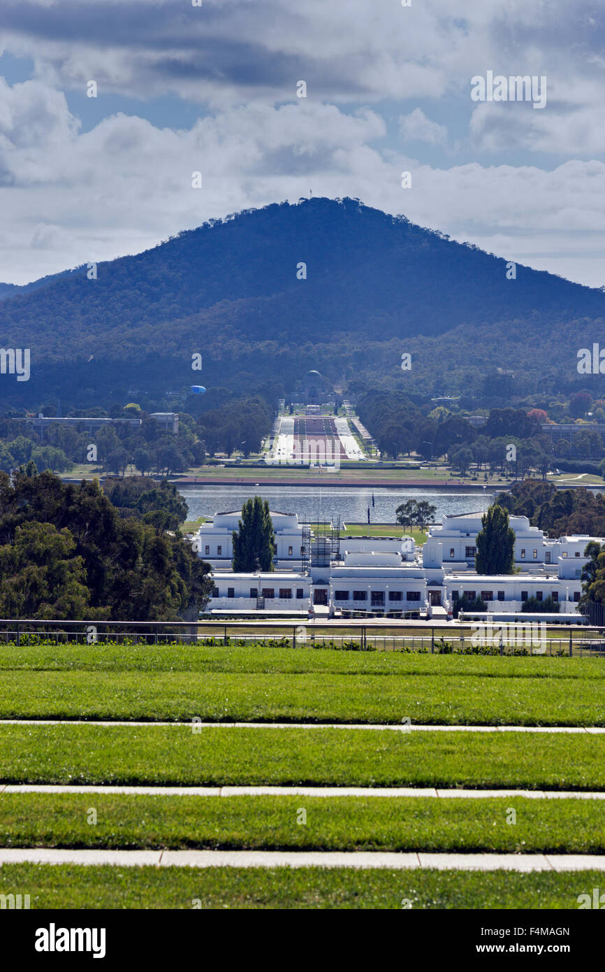 Panorama of Canberra from the Parliament area Stock Photo