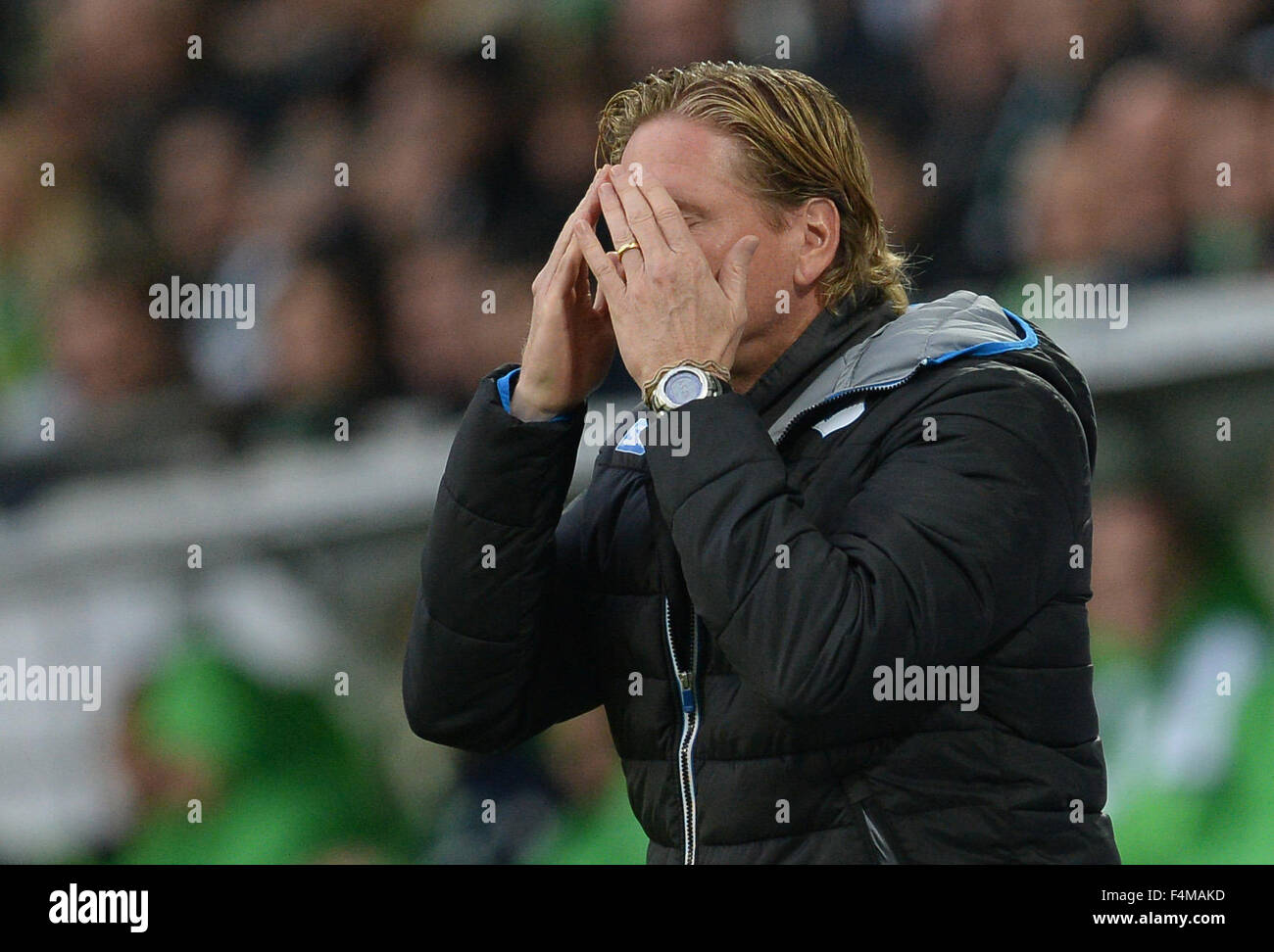 Sinsheim, Germany. 18th Oct, 2013. Hoffenheim's Kai Herdling (R) and  Leverkusen's Sebastian Boenisch debate after the Bundesliga soccer match  between 1899 Hoffenheim and Bayer Leverkusen at Rhein-Neckar-Arena in  Sinsheim, Germany, 18 October