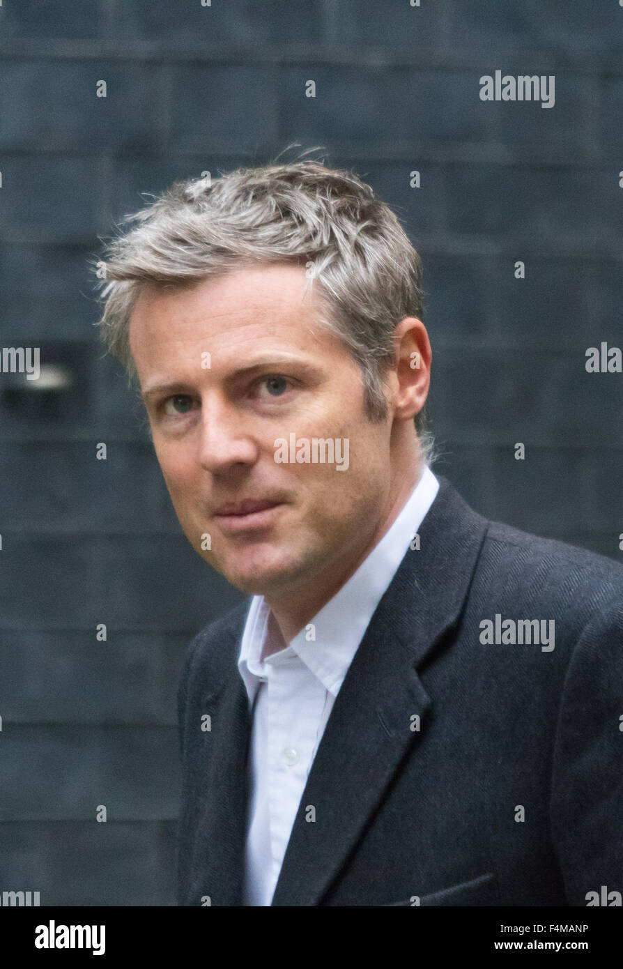 Downing Street, London, October 20th 2015. Tory Mayoral candidate Zac Goldsmith arrives at 10 Downing Street as senior government figures including Mayor of London Boris Johnson attend the weekly cabinet meeting. Credit:  Paul Davey/Alamy Live News Stock Photo