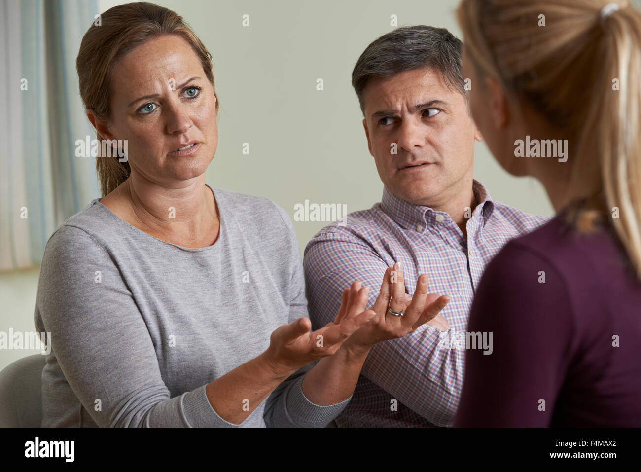 Couple Discussing Problems With Relationship Counsellor Stock Photo Alamy