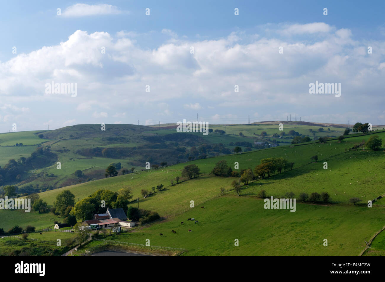 Hillside above Abertridwr near Caerphilly, South Wales Valleys, UK