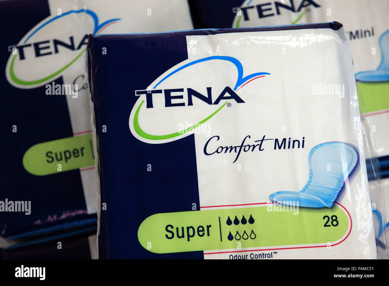 Tena absorption pads for bladder weakness Stock Photo Alamy