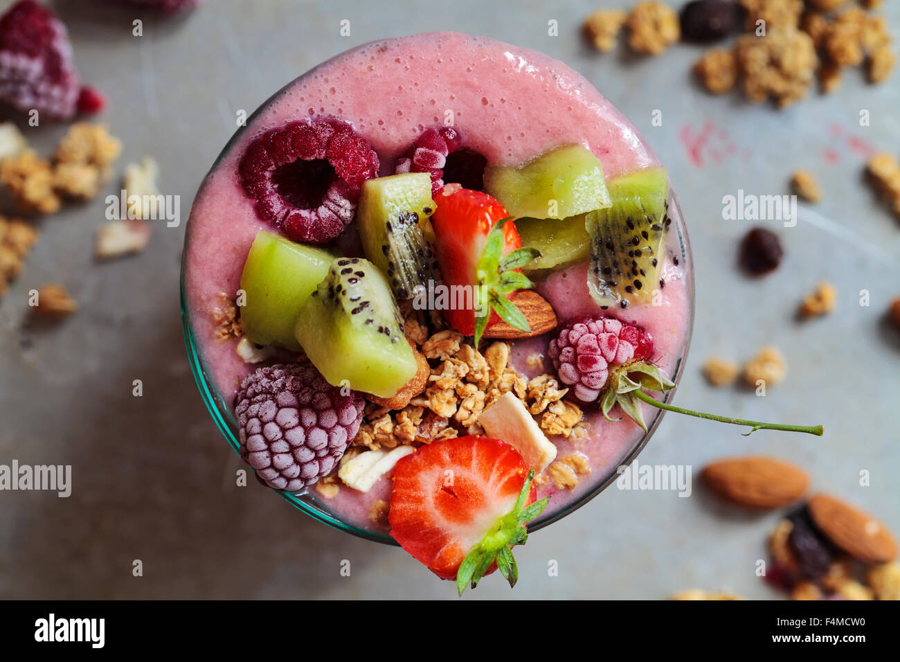 Mixed fruit smoothie Stock Photo