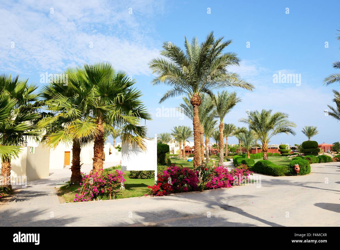 The villas at the luxury hotel, Hurghada, Egypt Stock Photo