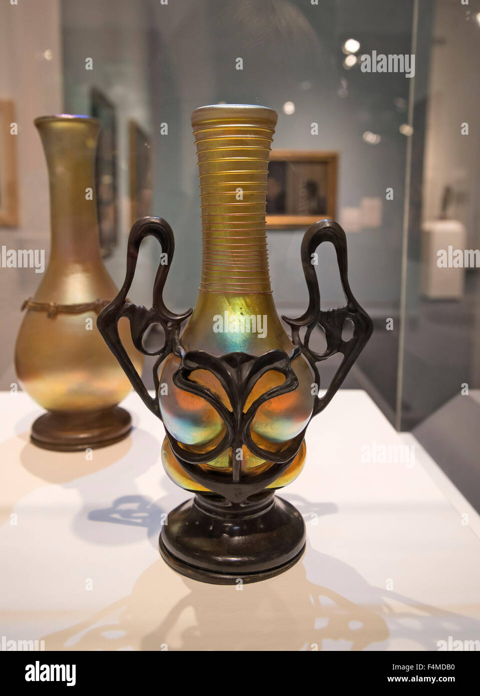 Two-Handled Vase by Louis Comfort Tiffany, early 20th century. Stock Photo