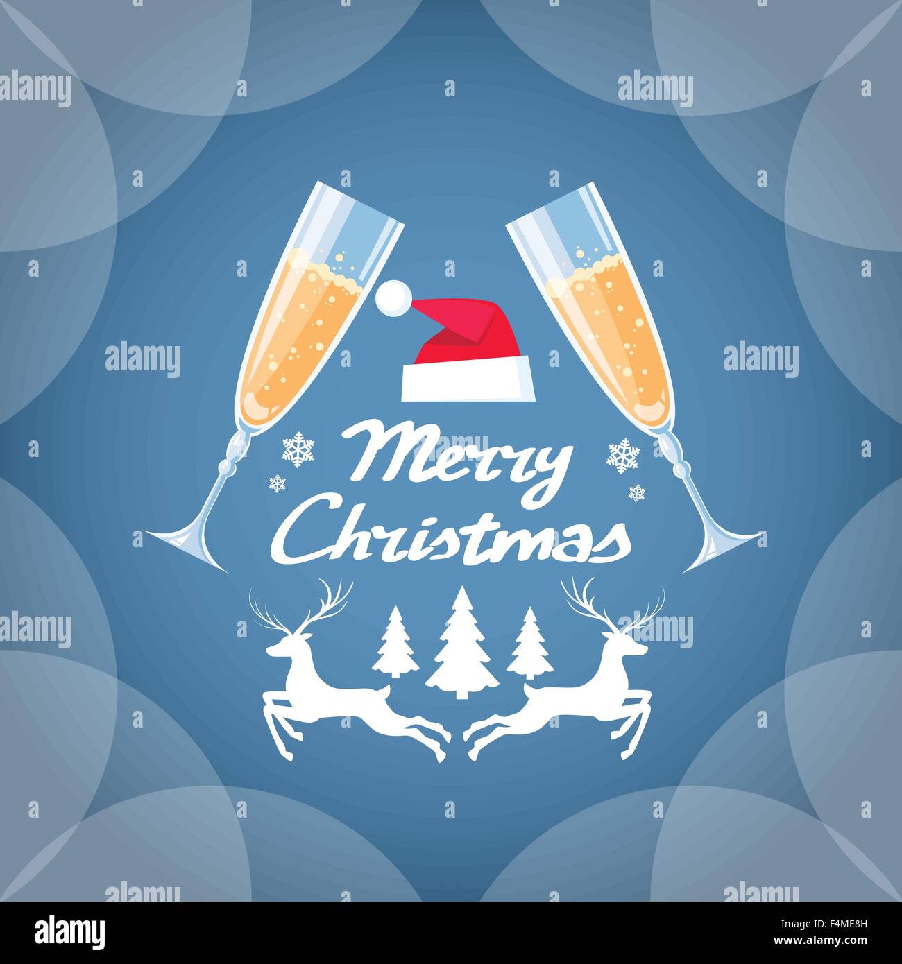 Greeting Invitation Card Two Glasses Champagne Toast Happy New Year ...