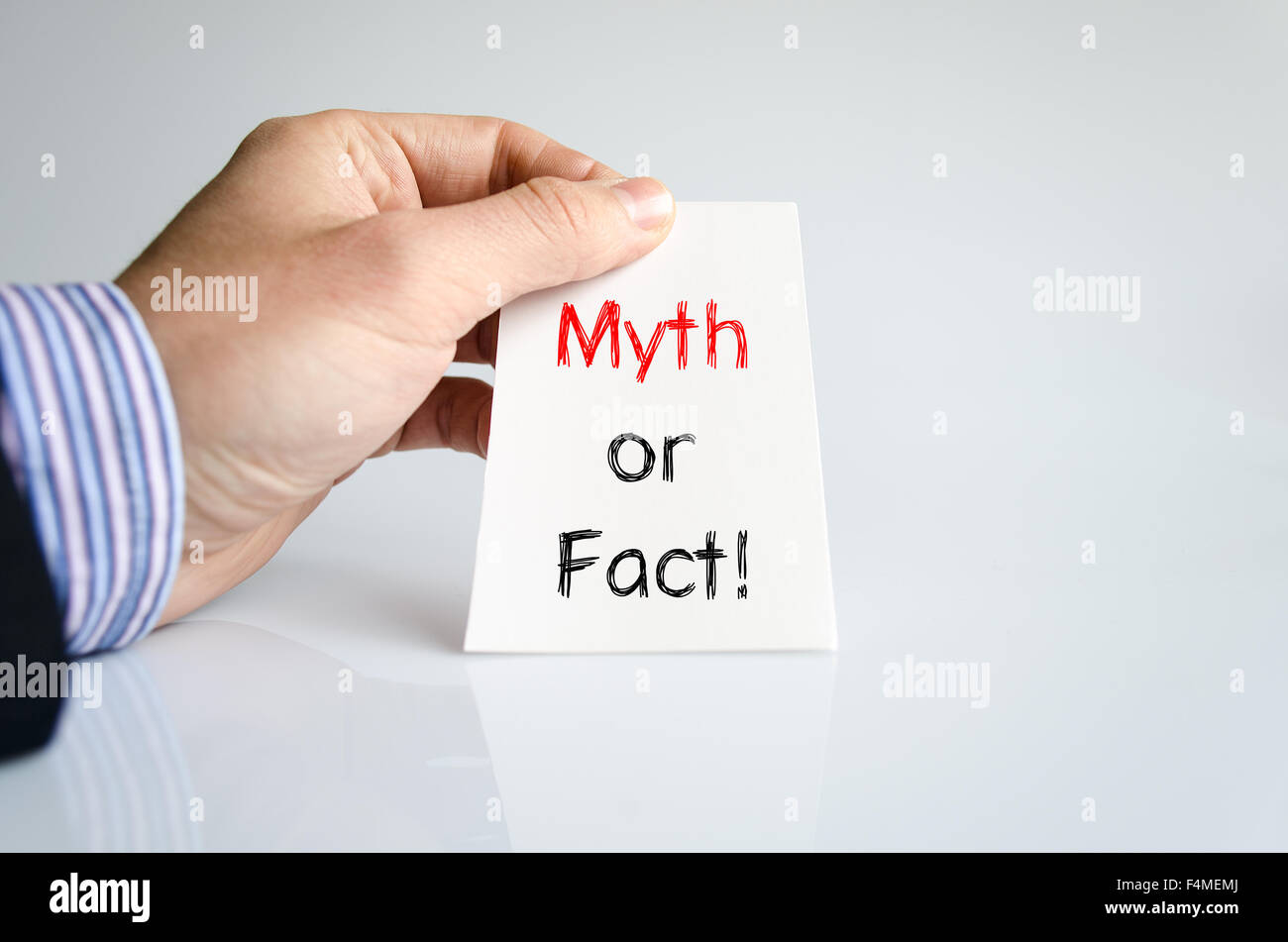 Myth or fact text concept isolated over white background Stock Photo