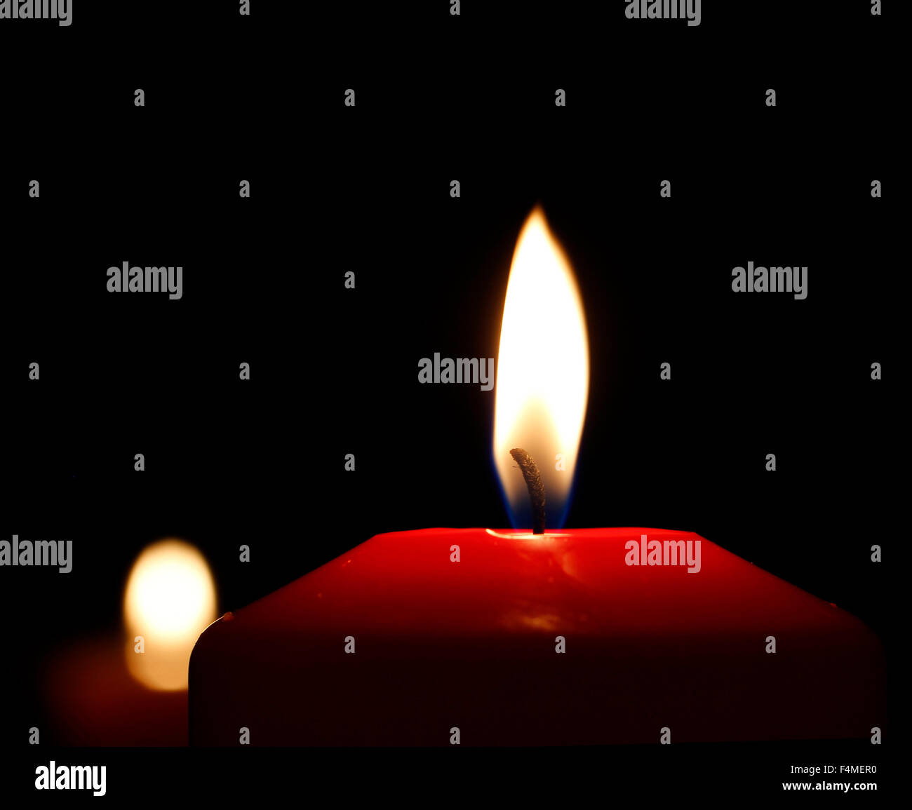 Two candle flames in a dark background Stock Photo Alamy