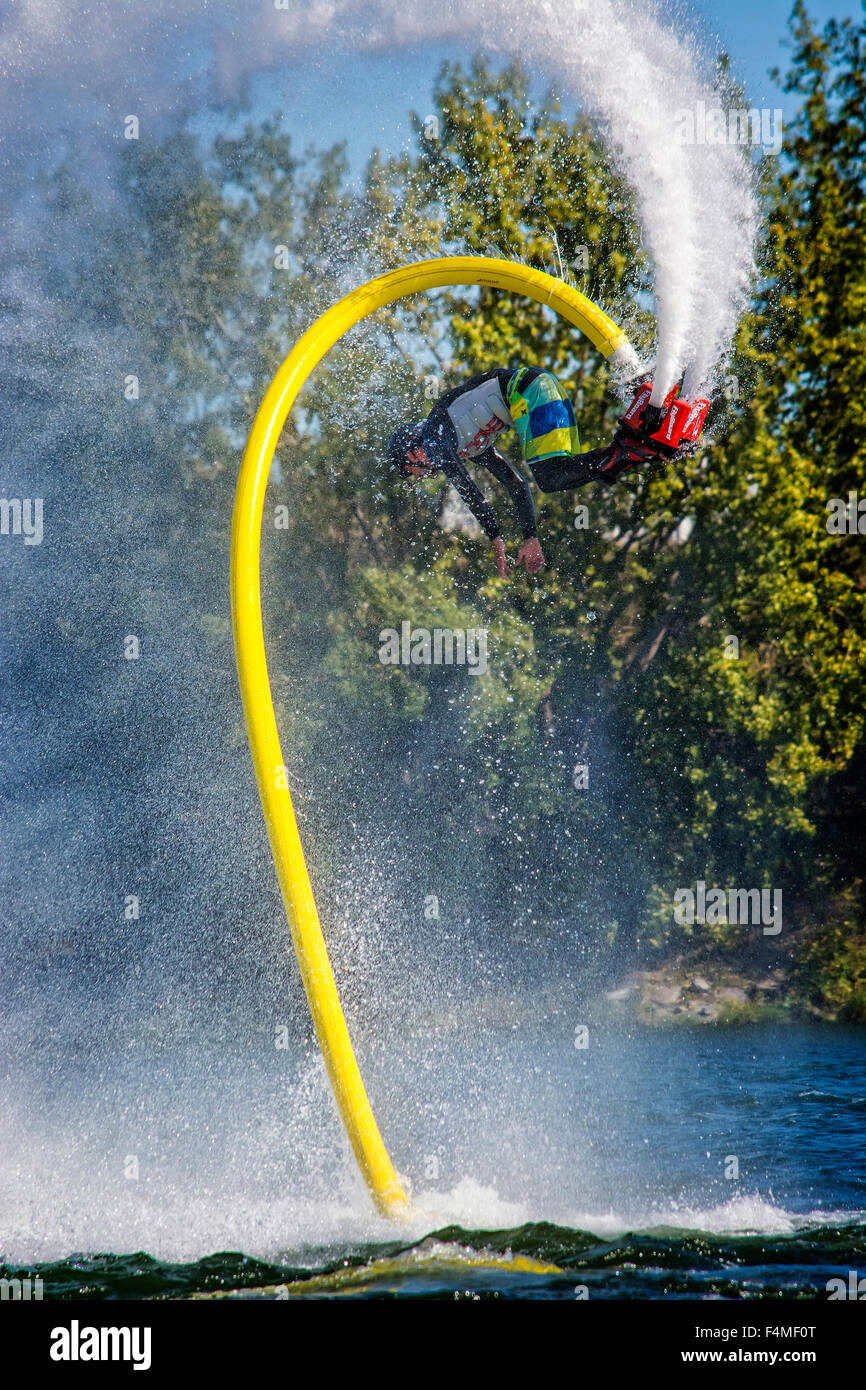 acrobatics on a fly board Stock Photo - Alamy