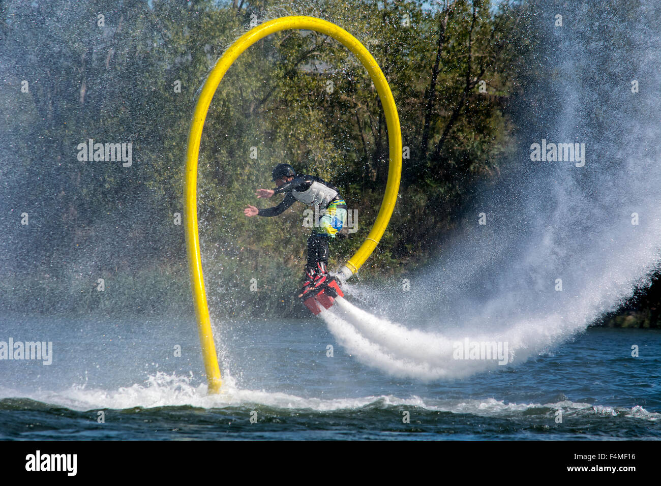 acrobatics on a fly board Stock Photo - Alamy