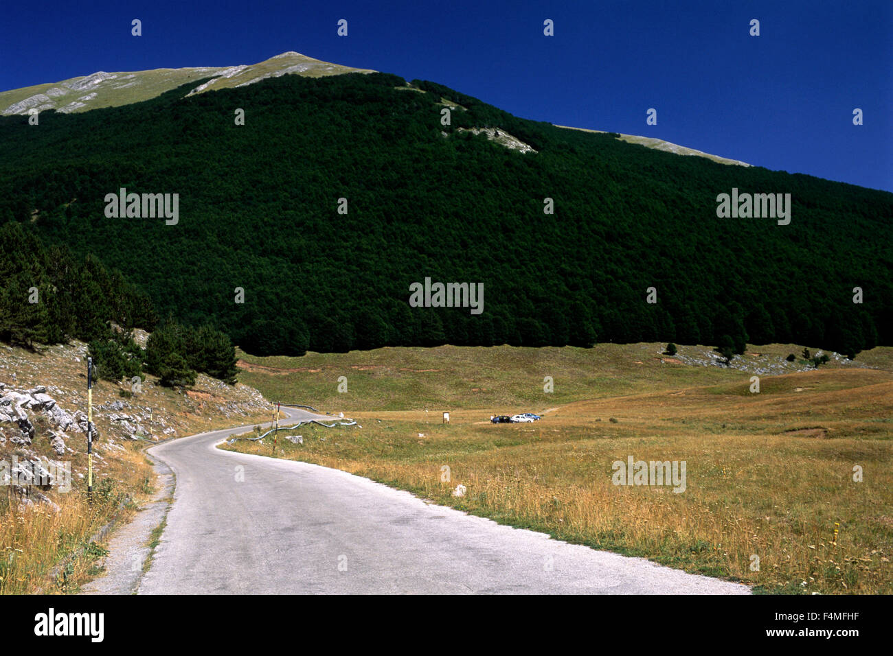 Italy, Basilicata, Pollino National Park, Piano Ruggio and Mount Serra del Prete Stock Photo