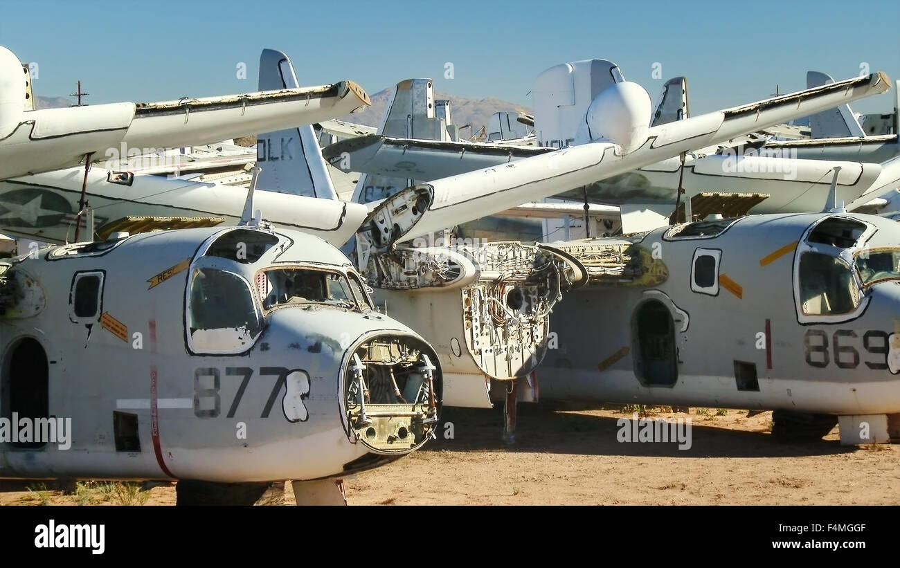 Storage area for retired military aircraft at DavisMonthan Air Force