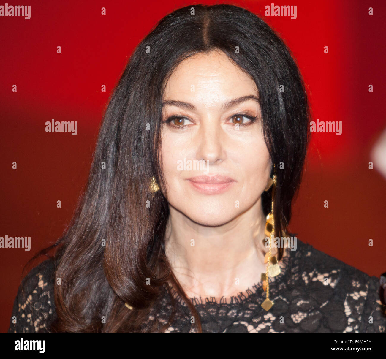 Monica Belluci on the red carpet for the film Ville-Marie at the 10th Rome film festival, October 2015. Stock Photo