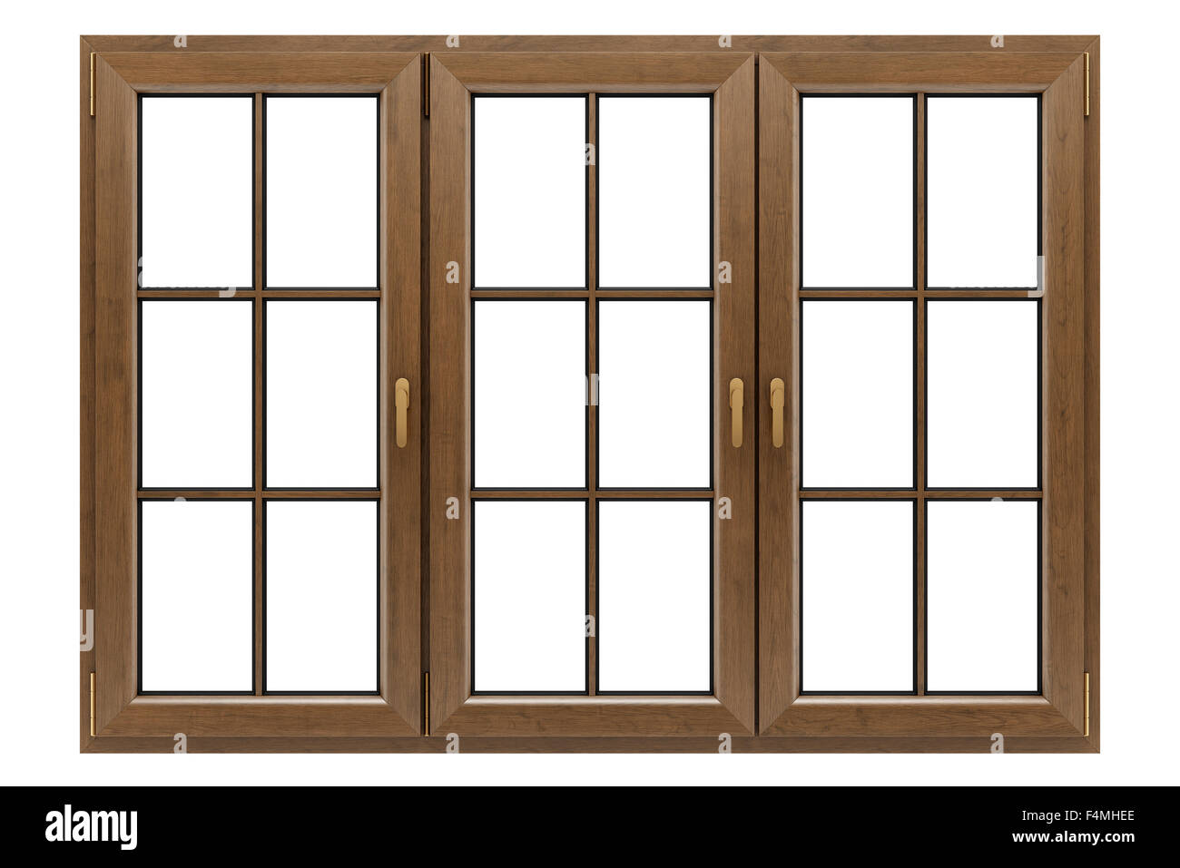 brown wooden window isolated on white background Stock Photo - Alamy