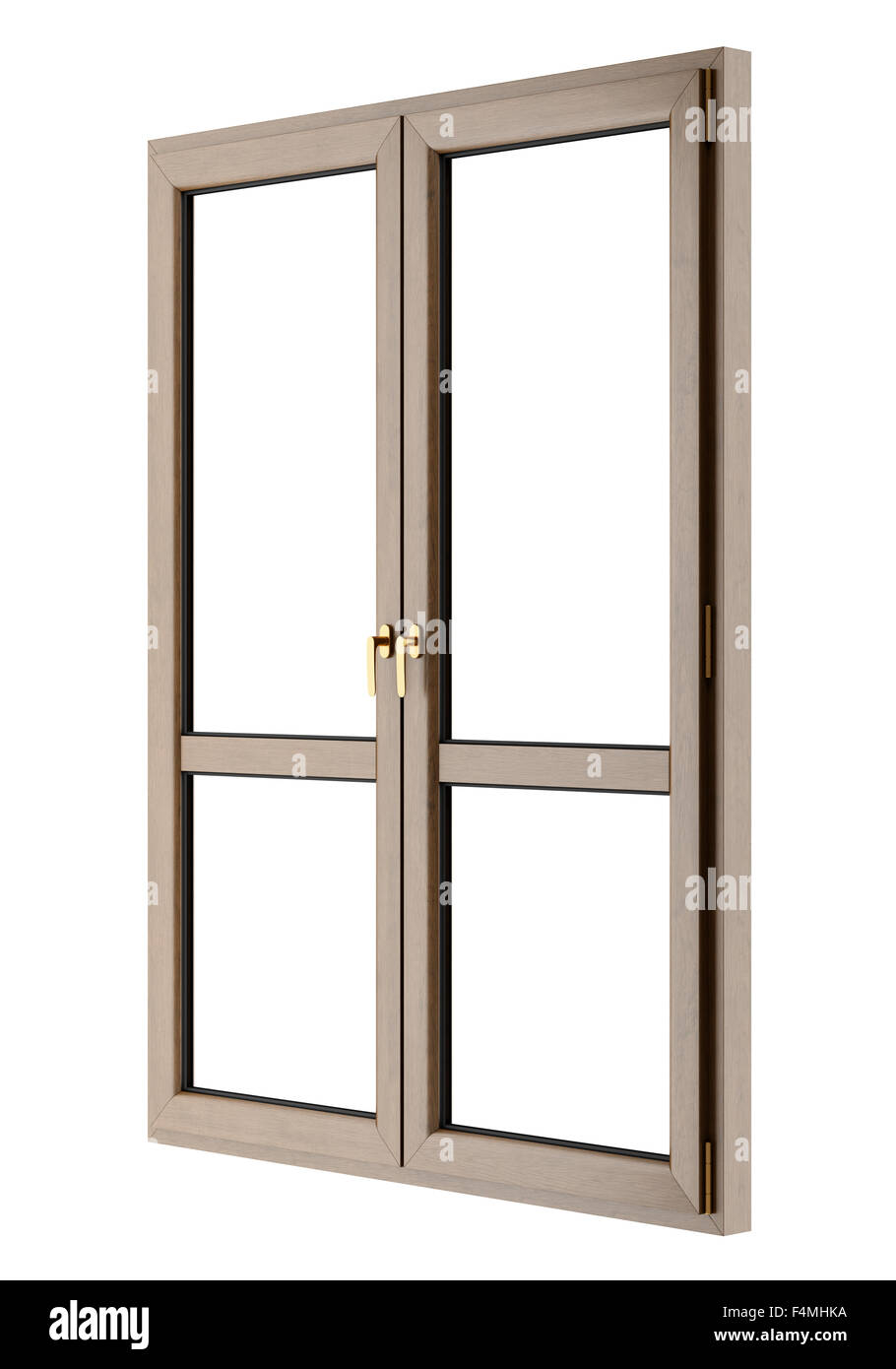 brown wooden window isolated on white background Stock Photo - Alamy