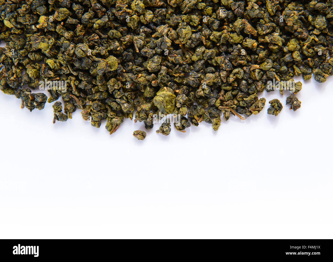 Heap of green tea Stock Photo