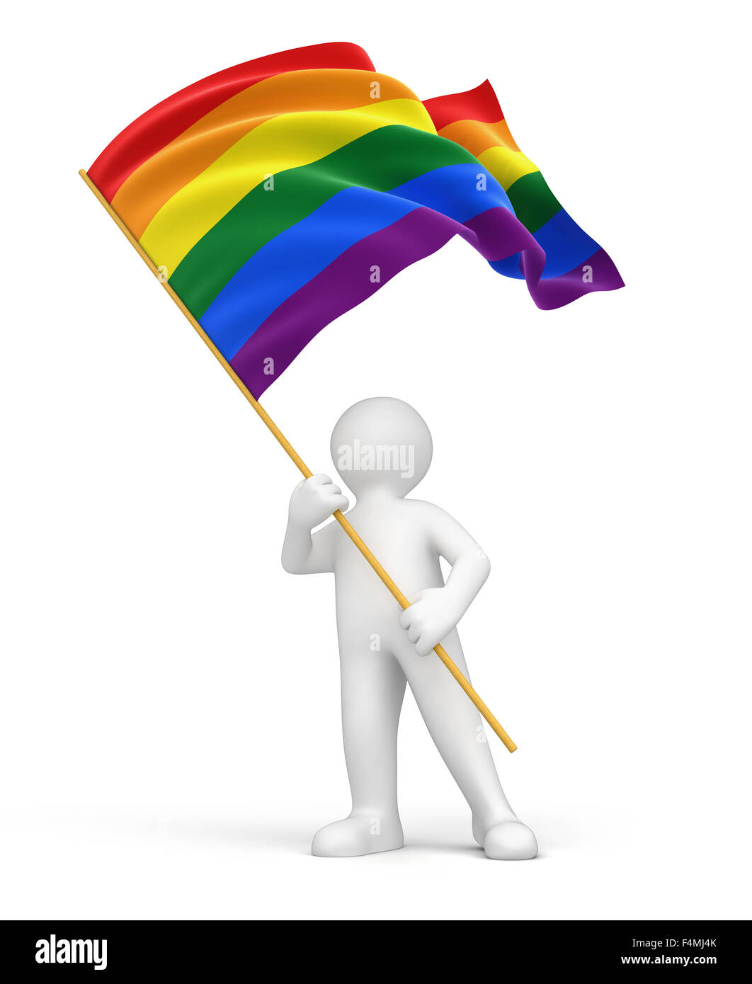 Man And Rainbow Gay Pride Flag Image With Clipping Path Stock Photo Alamy