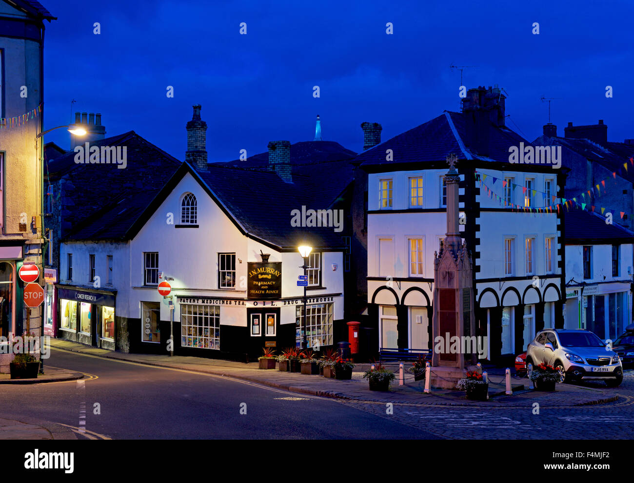 Ulverston at dusk, Cumbria, England UK Stock Photo Alamy