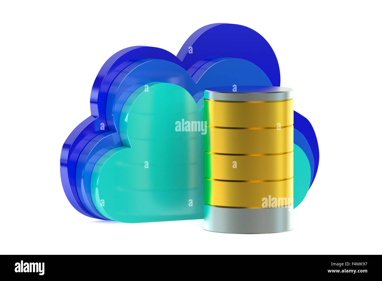 Cloud computing storage concept isolated on white background Stock ...