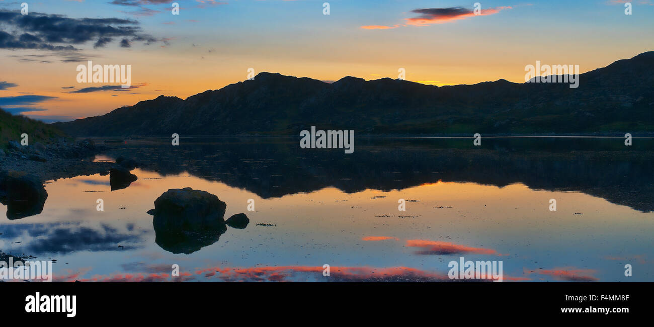 Sunset Over Loch a' Chadh-Fi Stock Photo