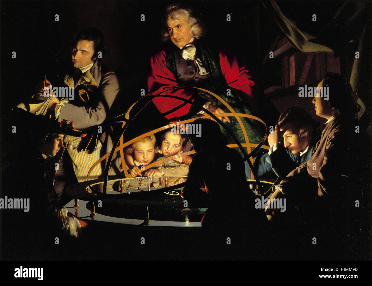 A PHILOSOPHER LECTURING ON THE ORRERY.... Painting by Joseph Wright about 1765 Stock Photo
