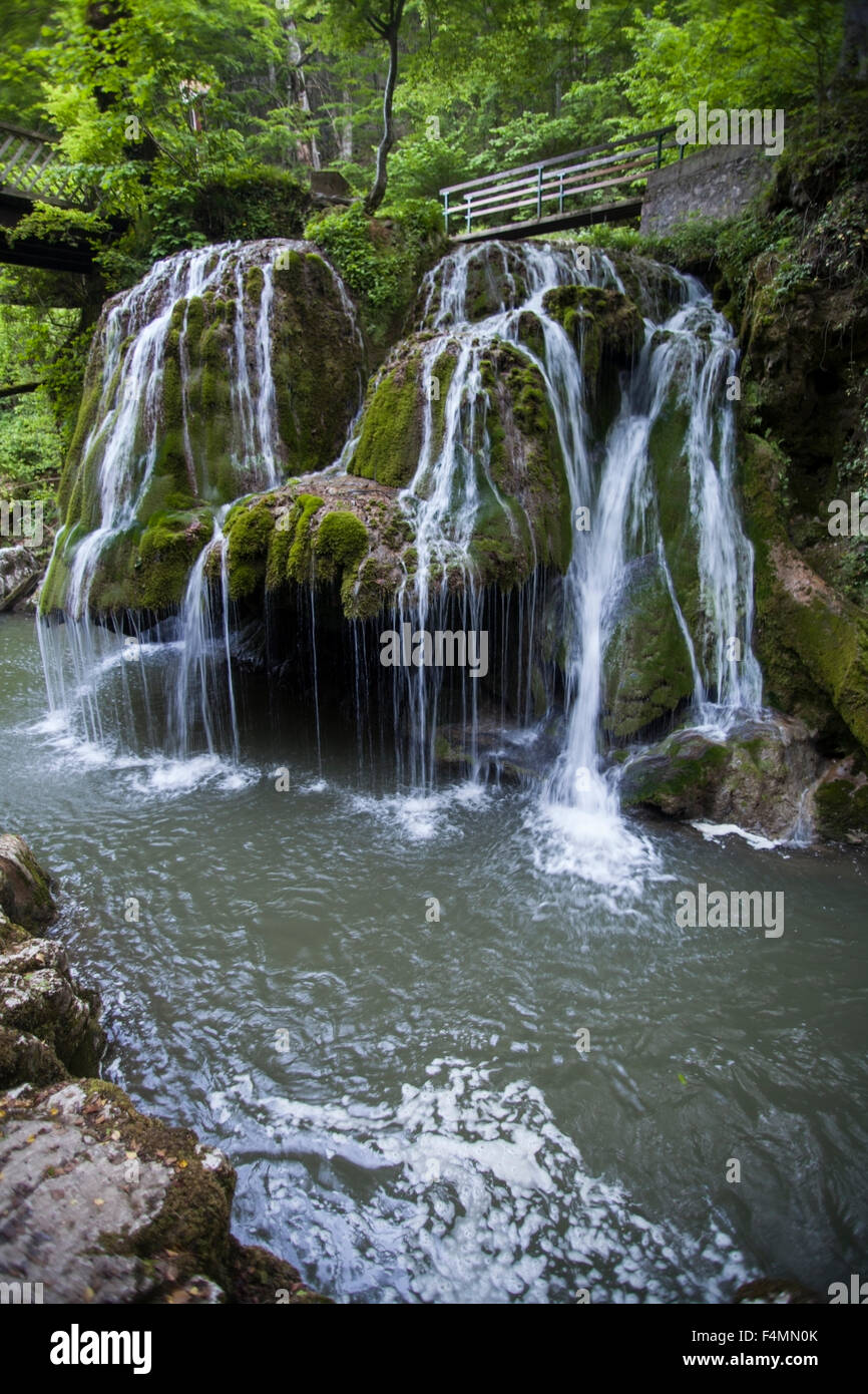 Color image of the Bigar cascade in Romania. Stock Photo