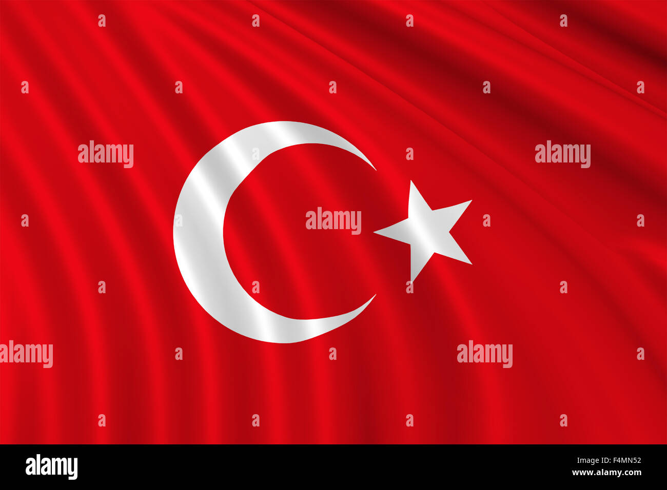 3d Turkey waving flag Stock Photo