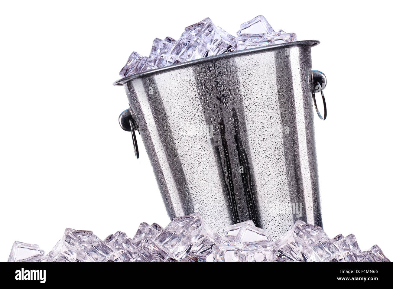 full of ice bucket isolated on a white background Stock Photo Alamy