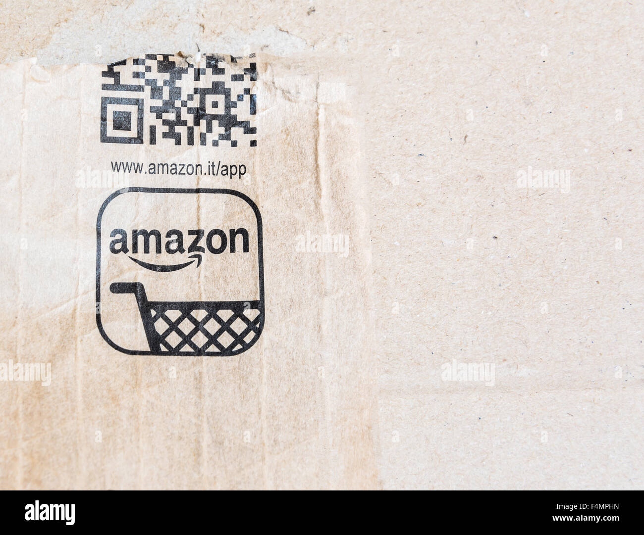detail of delivered Amazon parcel Stock Photo Alamy