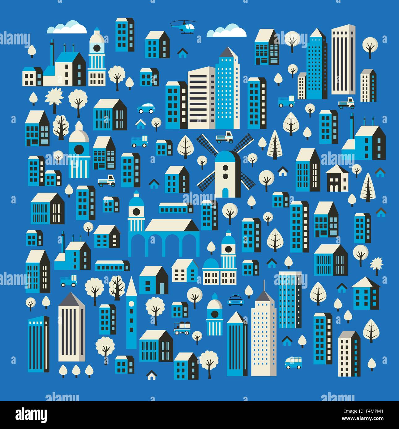 Flat colored building Stock Vector Image & Art - Alamy